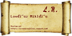 Lovász Miklós névjegykártya